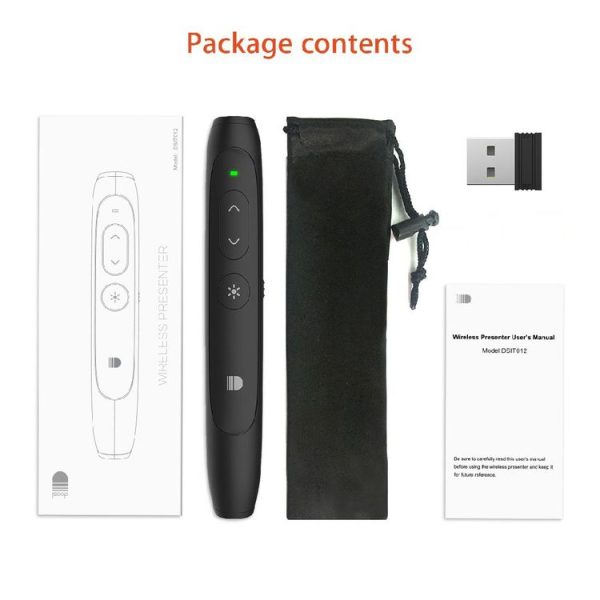 Doosl DSIT012 2.4GHz Wireless Presenter PowerPoint Clicker Representation Remote Control Pointer, Control Distance: 100m (Black) - Image 6