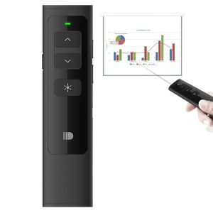 Doosl DSIT013 2.4GHz Rechargeable PowerPoint Presentation Remote Control Multi-functional Laser Pointer for PowerPoint / Keynote / Prezi, Control Distance: 100m (Black)