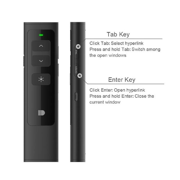 Doosl DSIT013 2.4GHz Rechargeable PowerPoint Presentation Remote Control Multi-functional Laser Pointer for PowerPoint / Keynote / Prezi, Control Distance: 100m (Black) - Image 6