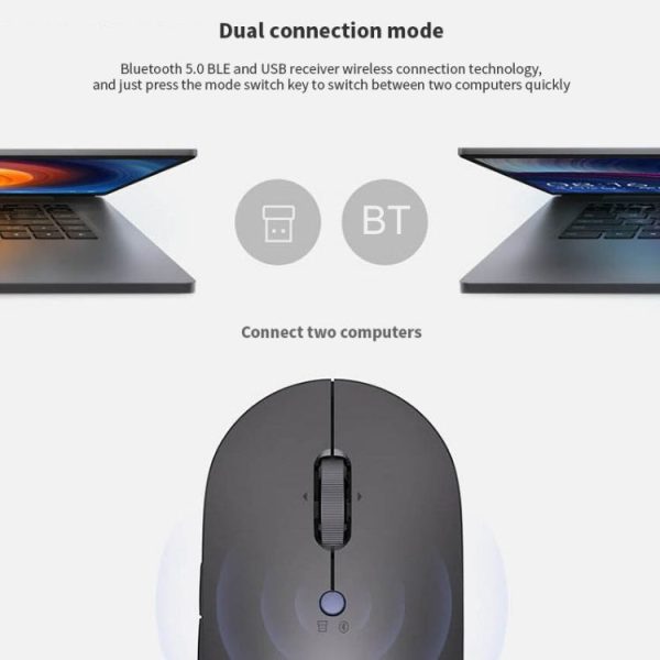 Original Xiaomi Youpin MIIIW S500 1000 DPI Bluetooth 5.0 Dual Modes Wireless Mouse (Black) - Image 4