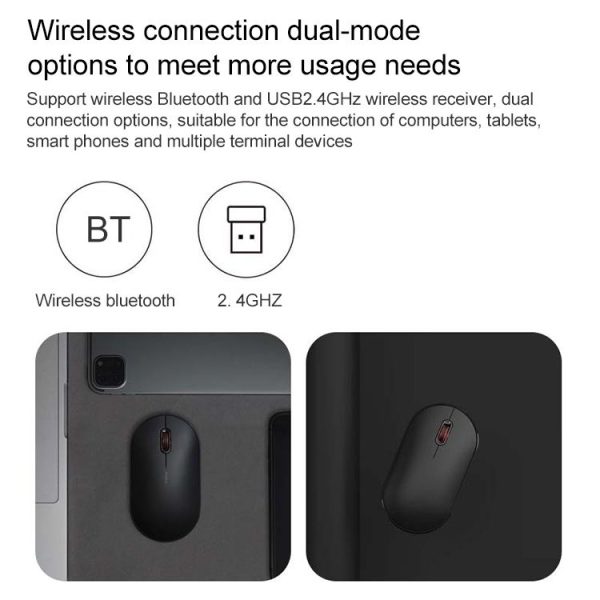 Original Xiaomi Youpin MIIIW MWPM01 Portable Bluetooth + 2.4GHz Dual Modes Wireless Mouse (White) - Image 4