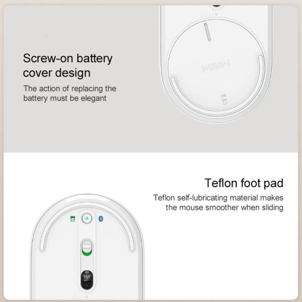 Original Xiaomi Youpin MIIIW MWPM01 Portable Bluetooth + 2.4GHz Dual Modes Wireless Mouse (White) - Image 6