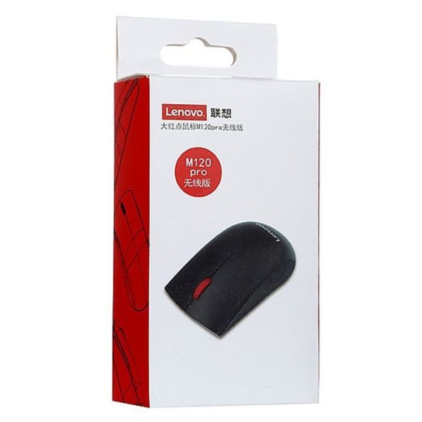 Lenovo M120 Pro Fashion Office Red Dot Wireless Mouse (Black) - Image 4