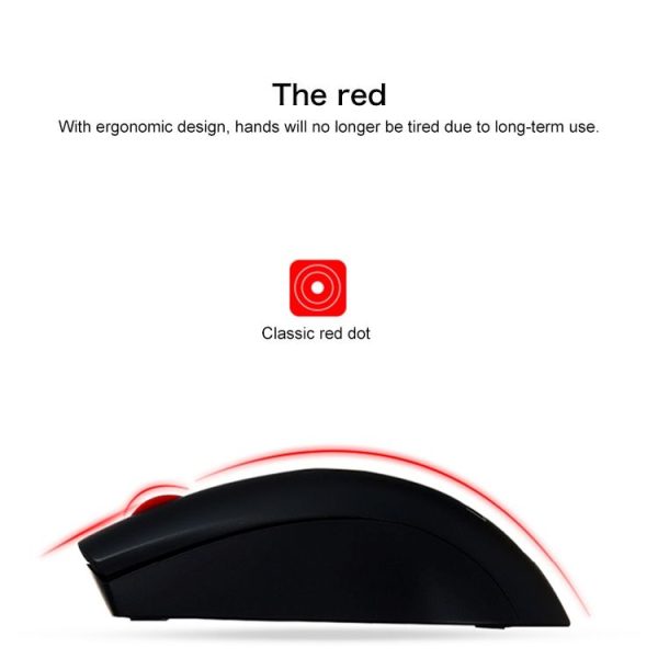 Lenovo M120 Pro Fashion Office Red Dot Wireless Mouse (Black) - Image 5