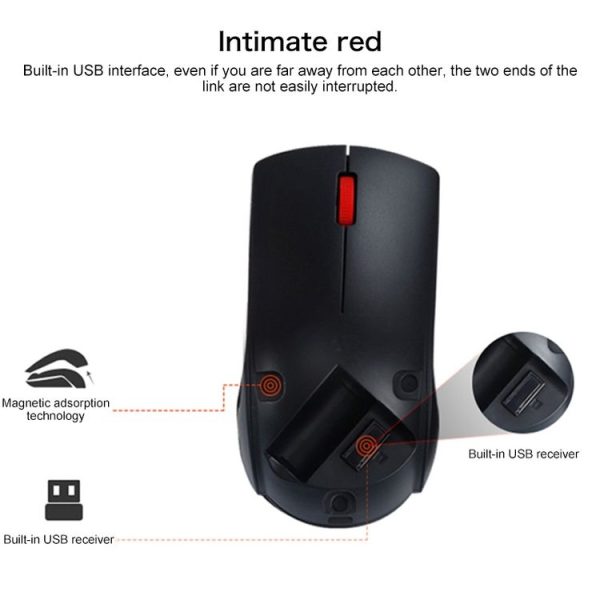 Lenovo M120 Pro Fashion Office Red Dot Wireless Mouse (Black) - Image 6