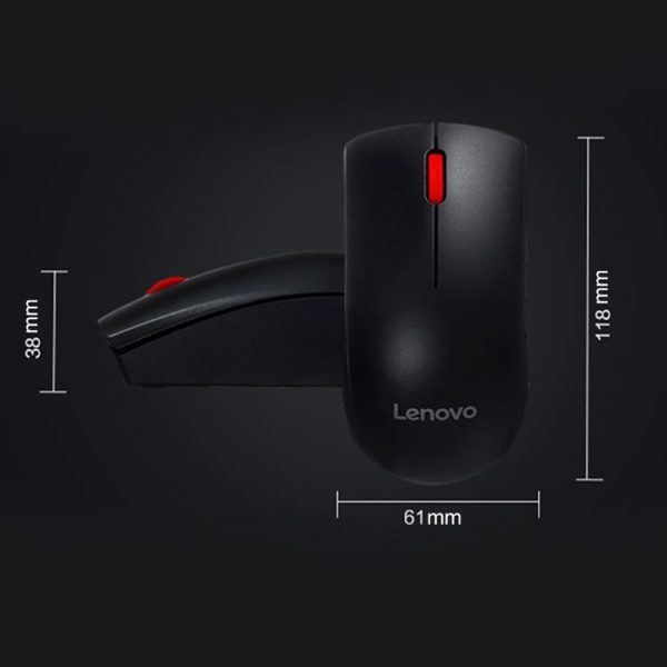 Lenovo M120 Pro Fashion Office Red Dot Wireless Mouse (Black) - Image 7