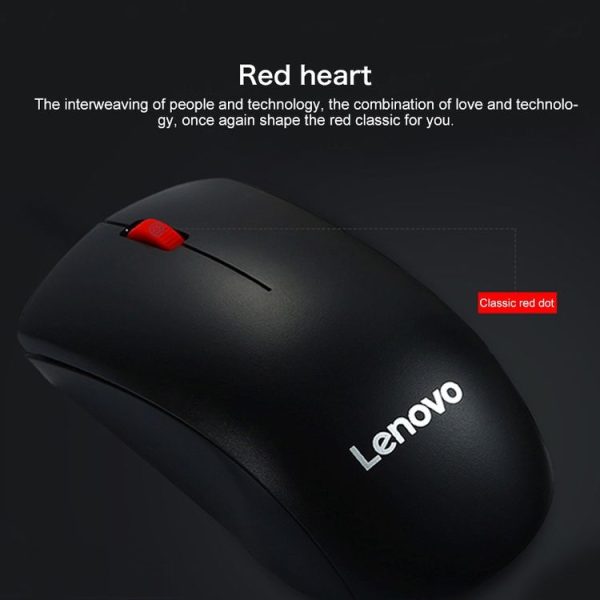 Lenovo M120 Pro Fashion Office Red Dot Wireless Mouse (Black) - Image 9