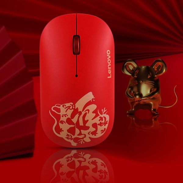Lenovo Air Handle Lightweight Portable Mute Wireless Mouse, Blessing Mouse Version (Red) - Image 9