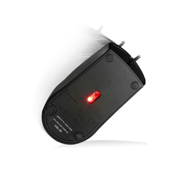 Lenovo M120 Pro Fashion Office Red Dot Wired Mouse (Black) - Image 2