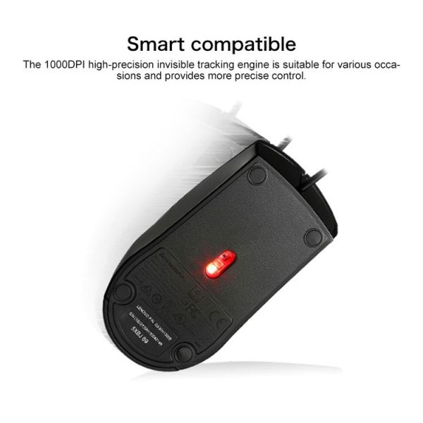 Lenovo M120 Pro Fashion Office Red Dot Wired Mouse (Black) - Image 4