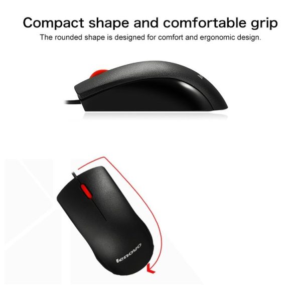 Lenovo M120 Pro Fashion Office Red Dot Wired Mouse (Black) - Image 6