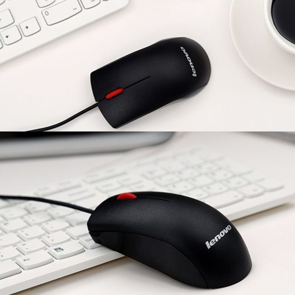 Lenovo M120 Pro Fashion Office Red Dot Wired Mouse (Black) - Image 9