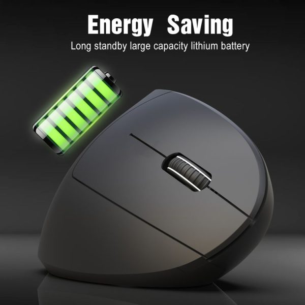 HXSJ T29 Bluetooth 3.0 Wireless Bluetooth 6-Keys 2400 DPI Adjustable Ergonomics Optical Vertical Mouse (Grey) - Image 6