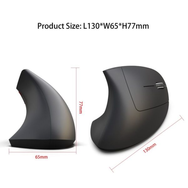 HXSJ T29 Bluetooth 3.0 Wireless Bluetooth 6-Keys 2400 DPI Adjustable Ergonomics Optical Vertical Mouse (Grey) - Image 7