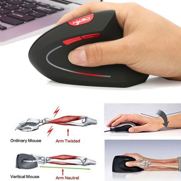 HXSJ T29 Bluetooth 3.0 Wireless Bluetooth 6-Keys 2400 DPI Adjustable Ergonomics Optical Vertical Mouse (Grey) - Image 9
