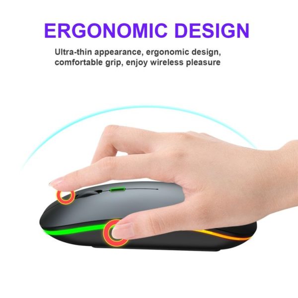 HXSJ M40 4 Key 2.4G Colorful Wireless Silent Mouse (Black) - Image 11