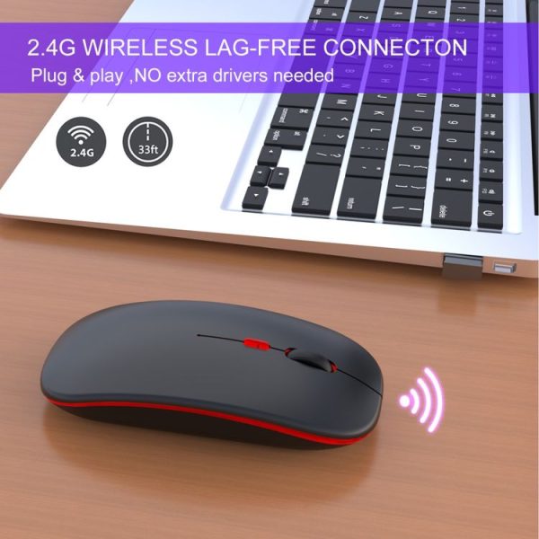 HXSJ M40 4 Key 2.4G Colorful Wireless Silent Mouse (Black) - Image 13