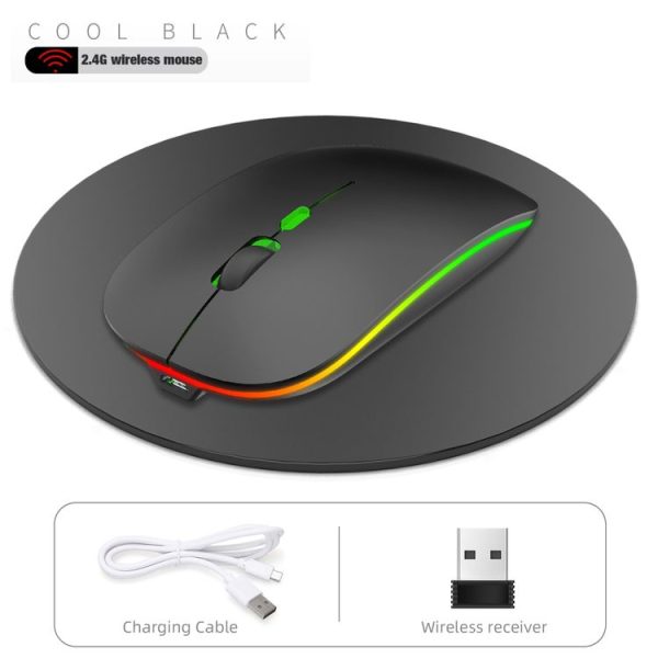 HXSJ M40 4 Key 2.4G Colorful Wireless Silent Mouse (Black) - Image 3