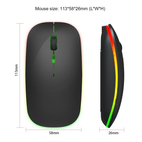 HXSJ M40 4 Key 2.4G Colorful Wireless Silent Mouse (Black) - Image 6