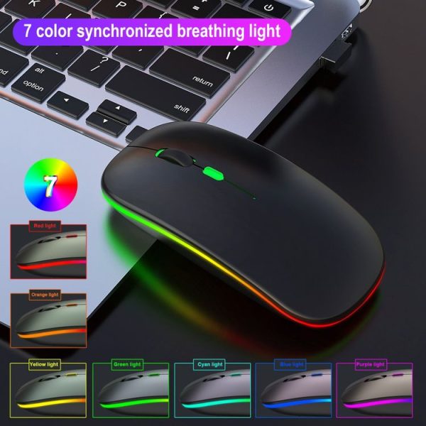 HXSJ M40 4 Key 2.4G Colorful Wireless Silent Mouse (Black) - Image 9