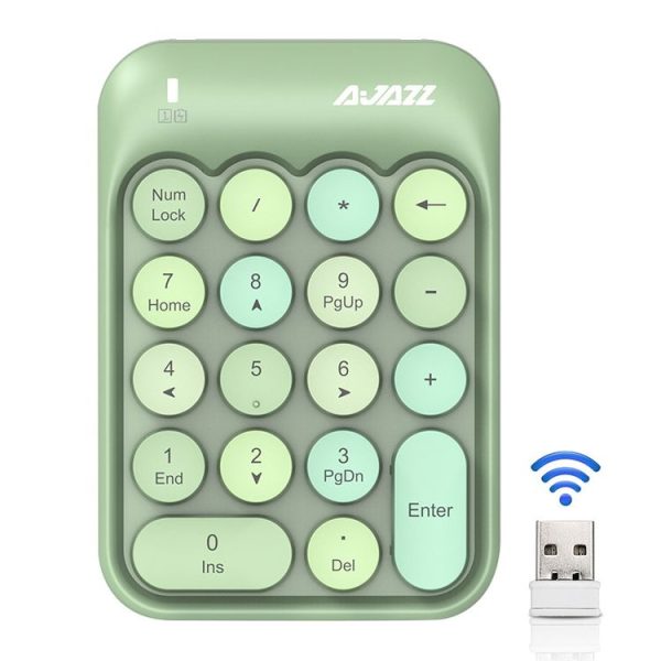 Ajazz AK18 2.4G Mini Wireless Mixed Color Keys Numeric Keyboard (Green) - Image 2