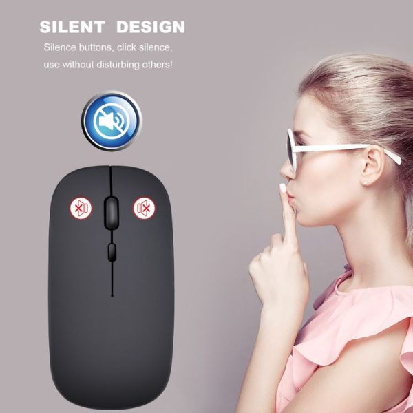 HXSJ M80 2.4GHz Wireless 1600DPI Three-speed Adjustable Optical Mute Mouse (Silver) - Image 10