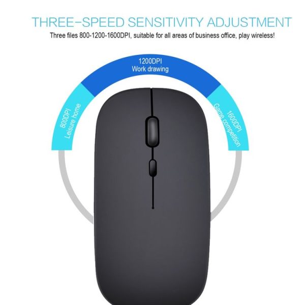 HXSJ M80 2.4GHz Wireless 1600DPI Three-speed Adjustable Optical Mute Mouse (Silver) - Image 11