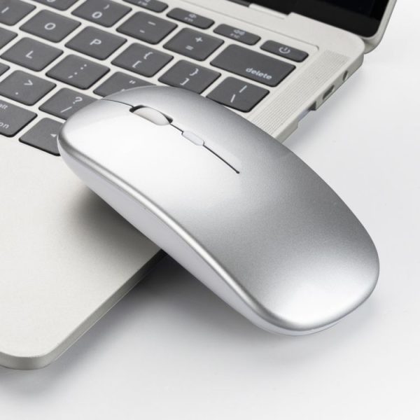 HXSJ M80 2.4GHz Wireless 1600DPI Three-speed Adjustable Optical Mute Mouse (Silver) - Image 3