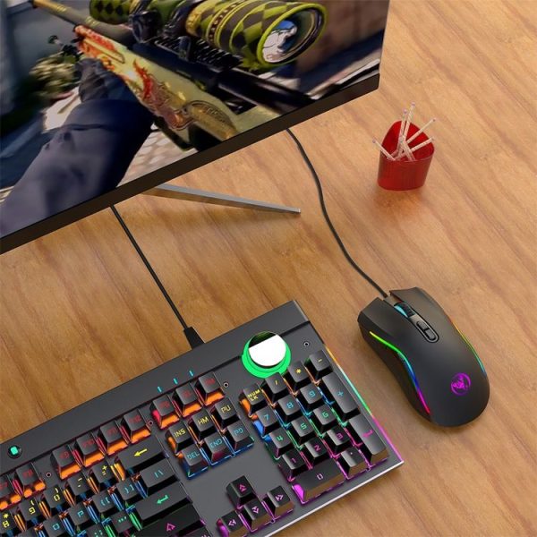 HXSJ A869 Type-C 7200dpi 6-modes Adjustable 7-keys RGB Light Wired Game Mouse - Image 12