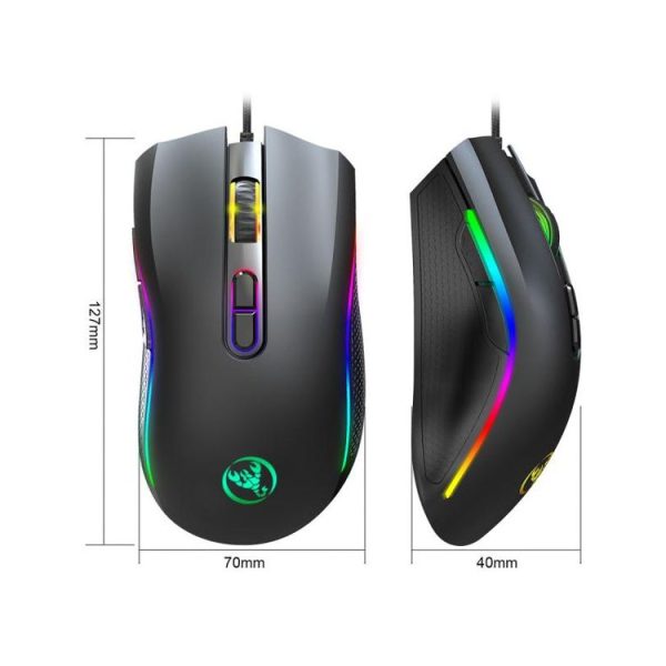 HXSJ A869 Type-C 7200dpi 6-modes Adjustable 7-keys RGB Light Wired Game Mouse - Image 4