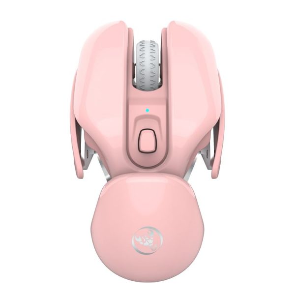 HXSJ T37 2.4GHz 1600dpi 3-modes Adjustable Wireless Mute Mouse (Pink) - Image 2