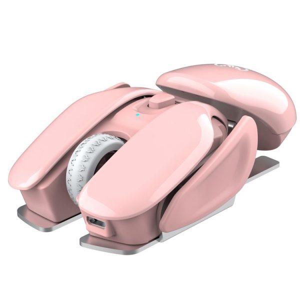 HXSJ T37 2.4GHz 1600dpi 3-modes Adjustable Wireless Mute Mouse (Pink) - Image 3