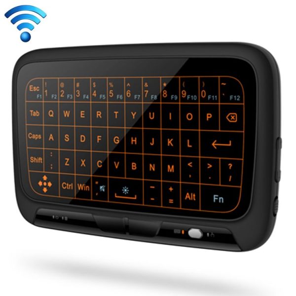 H18+ 2.4GHz Mini Wireless Keyboard Full Touchpad with 3-Level Adjustable Backlight (Black)