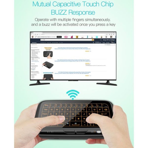 H18+ 2.4GHz Mini Wireless Keyboard Full Touchpad with 3-Level Adjustable Backlight (Black) - Image 12