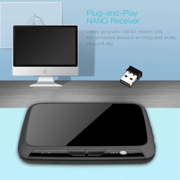H18+ 2.4GHz Mini Wireless Keyboard Full Touchpad with 3-Level Adjustable Backlight (Black) - Image 9