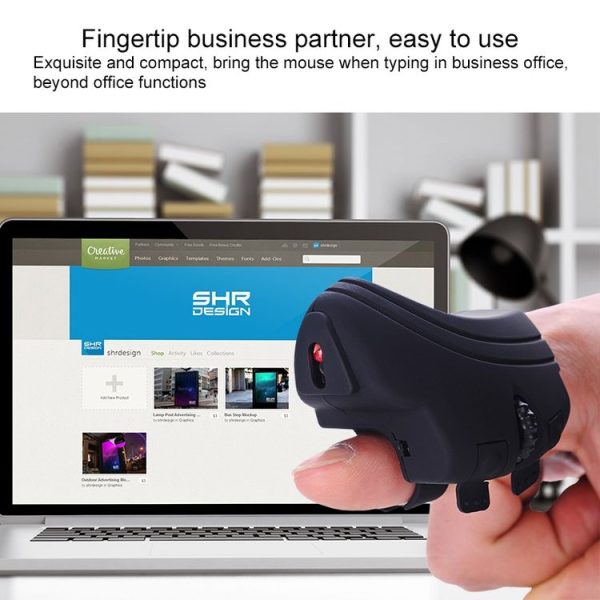 GM306DM 2.4G Lazy Finger Ring Mouse Rechargeable Wireless Mouse (Black) - Image 6