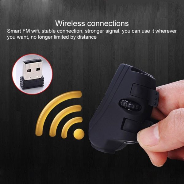GM306DM 2.4G Lazy Finger Ring Mouse Rechargeable Wireless Mouse (Black) - Image 7