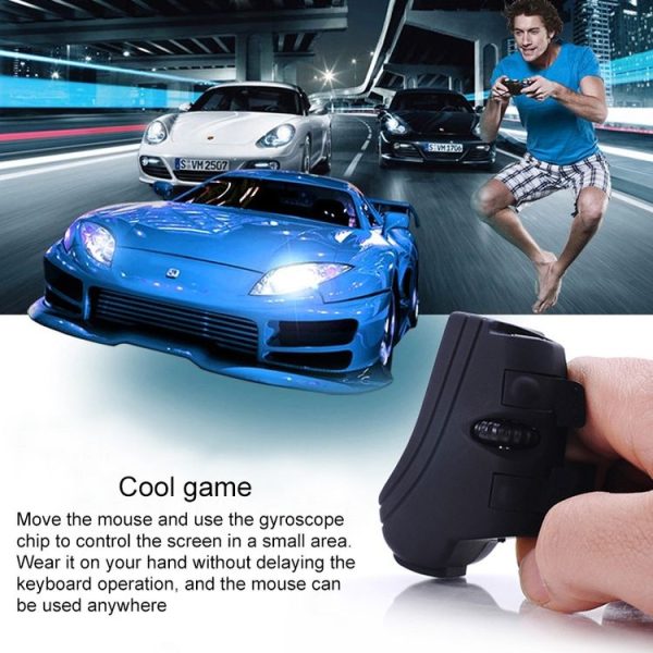 GM306DM 2.4G Lazy Finger Ring Mouse Rechargeable Wireless Mouse (Black) - Image 8