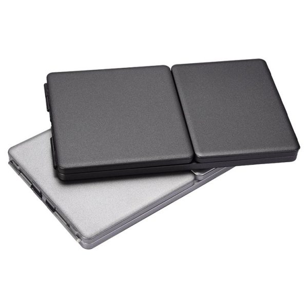 GK408 Three-fold Rechargeable Wireless Bluetooth Keyboard with Touchpad, Support Android / IOS / Windows (Black Grey) - Image 3