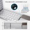 GK408 Three-fold Rechargeable Wireless Bluetooth Keyboard with Touchpad, Support Android / IOS / Windows (Black Grey) - Image 5
