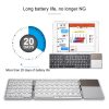 GK408 Three-fold Rechargeable Wireless Bluetooth Keyboard with Touchpad, Support Android / IOS / Windows (Black Grey) - Image 6
