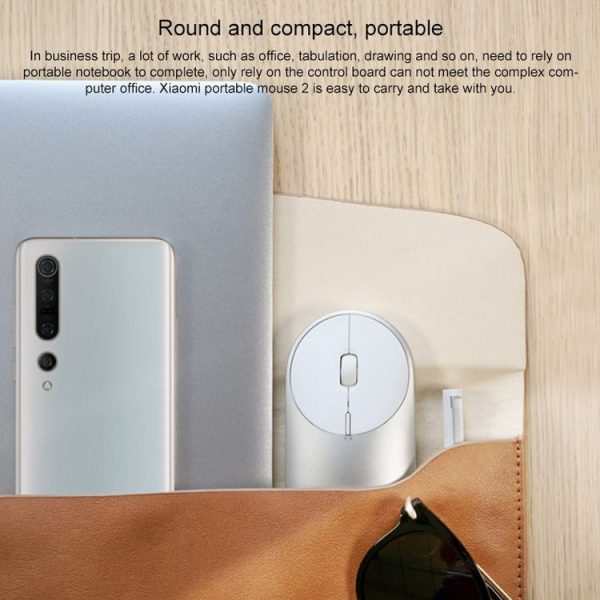 Original Xiaomi Portable Mouse 2 Optical Wireless Bluetooth 4.2 RF 2.4GHz 4000DPI Adjustable Dual Mode Mouse (Grey) - Image 8