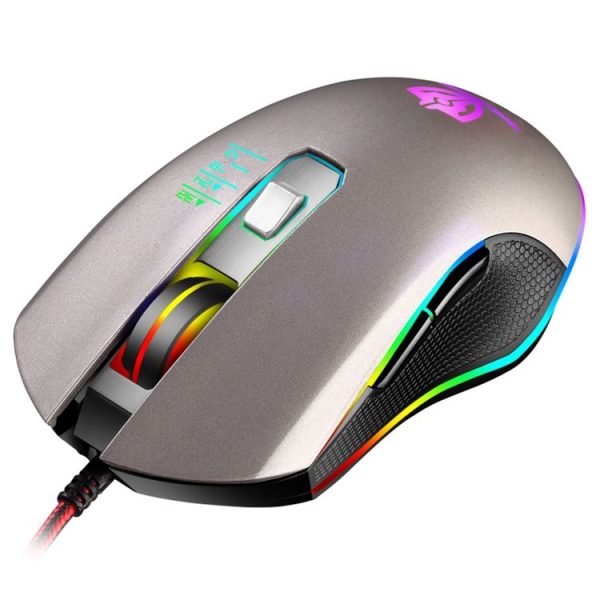 SHIPADOO GM3 3600 DPI Four-speed Adjustable Four-button Cool Colorful Respiration Light Gaming Wired Mouse (Grey) - Image 2