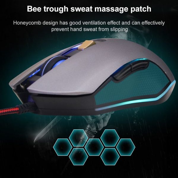 SHIPADOO GM3 3600 DPI Four-speed Adjustable Four-button Cool Colorful Respiration Light Gaming Wired Mouse (Grey) - Image 9