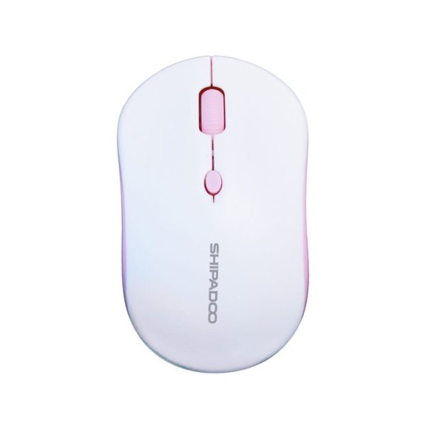 SHIPADOO W200 2.4GHz Wireless Portable Mouse for Mac Desktop Laptop (Pink)