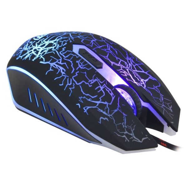 SHIPADOO X2 Wrangler Colorful Recirculating Breathing Light Crack Professional Competitive Gaming Luminous Wired Mouse (Black) - Image 3