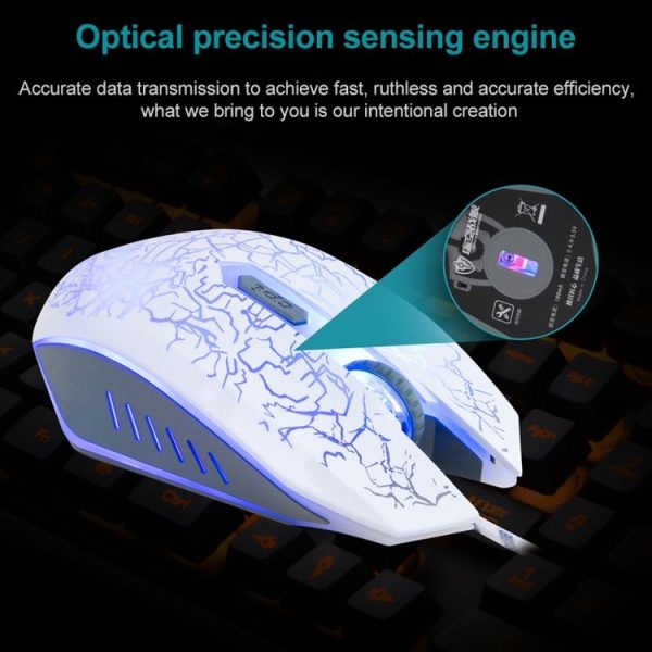 SHIPADOO X2 Wrangler Colorful Recirculating Breathing Light Crack Professional Competitive Gaming Luminous Wired Mouse (Black) - Image 5