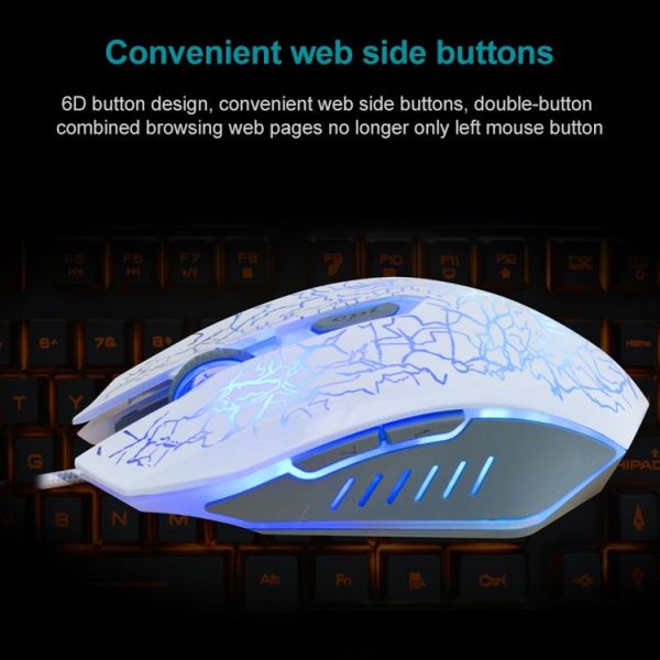 SHIPADOO X2 Wrangler Colorful Recirculating Breathing Light Crack Professional Competitive Gaming Luminous Wired Mouse (Black) - Image 7