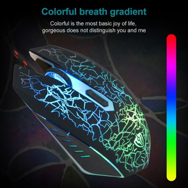 SHIPADOO X2 Wrangler Colorful Recirculating Breathing Light Crack Professional Competitive Gaming Luminous Wired Mouse (Black) - Image 8