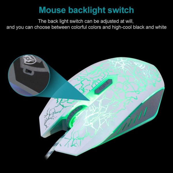 SHIPADOO X2 Wrangler Colorful Recirculating Breathing Light Crack Professional Competitive Gaming Luminous Wired Mouse (Black) - Image 9
